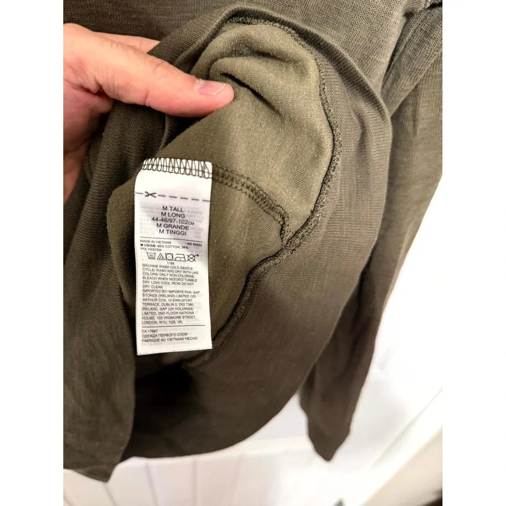Banana Republic Sweatshirt Mens Medium Tall Olive Green Slub Raglan Pullover